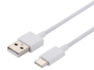 White USB-A to USB Type-C cable